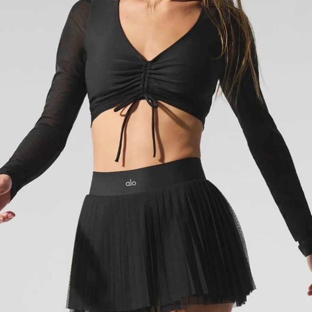 ALO Mesh Baseline Skirt Tennis Padel Pickleball WHITE